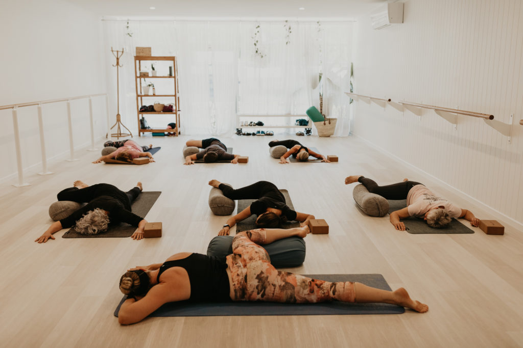 haven yoga barre pilates buderim studio yin class relaxing
