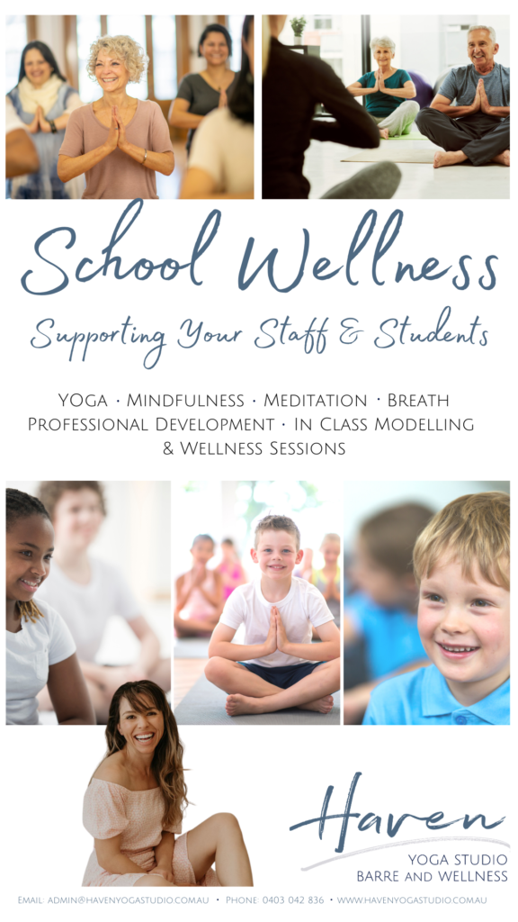 Haven yoga studio buderim sunshine coast school wellbeing wellness meditation student teachers stress mindfulness professional development