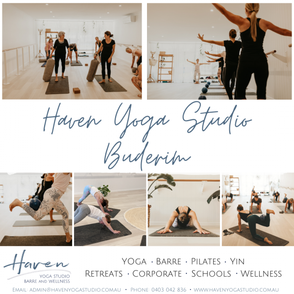 Haven Yoga Studio Buderim Yin Barre Pilates Retreats Corporate School Wellness Kids Wellbeing